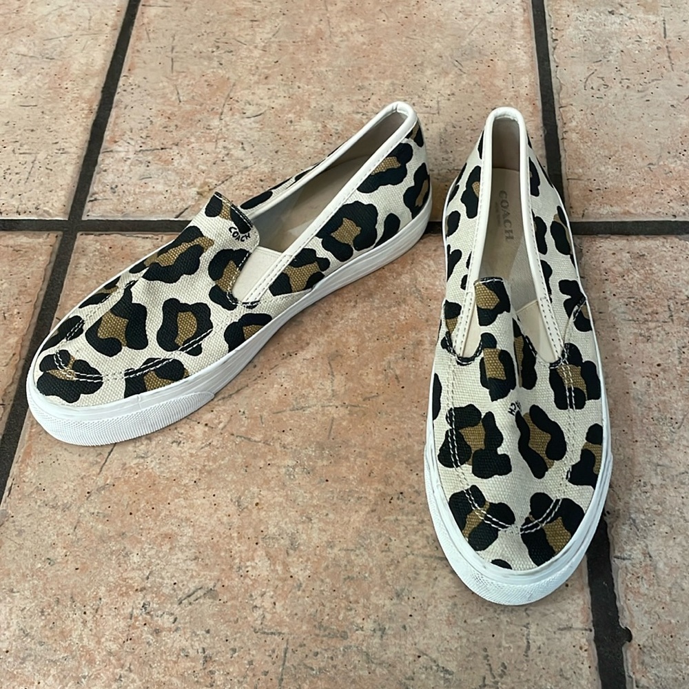 New Coach Leopard Print Slip On